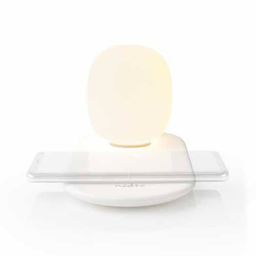 Lampa de veghe LED cu control tactil, incarcator wireless Qi pentru smartphone, 10W, Nedis