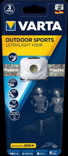 Lanterna LED Varta Outdoor Sports Ultralight H30R, alb