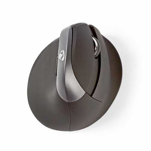 Mouse wireless ergonomic Nedis, 1600 DPI, 6-butoane, negru