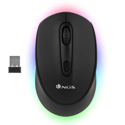 Mouse wireless reincarcabil, Bluetooth 5.0, Smog-RB, 2400dpi, silent click, negru, RBG, NGS