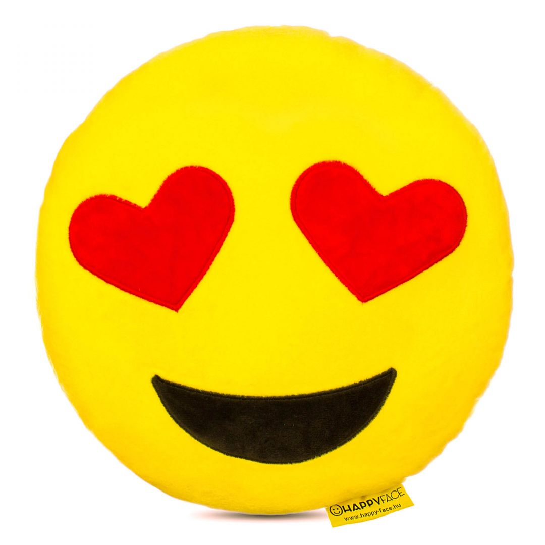 Perna Decorativa Emoji Indragostit, Happy Face, Galben