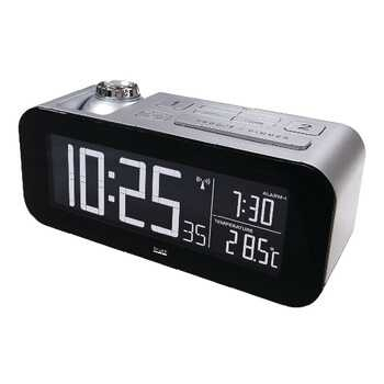 Radio controlled alarm clock with projection