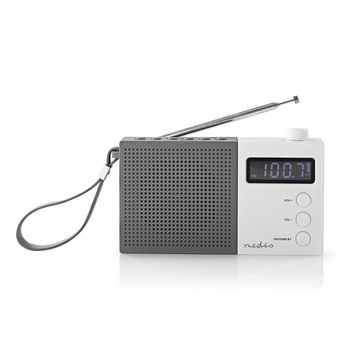 Radio portabil FM Functie de ceas cu alarma 2.1W gri alb, Nedis