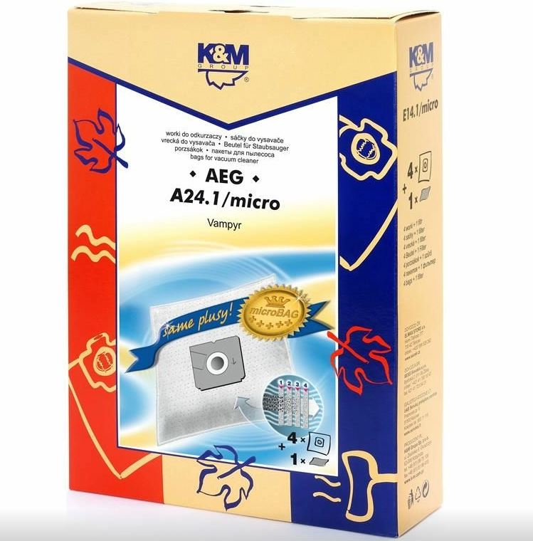 Sac aspirator AEG GR 28, sintetic, 4 saci + 1 filtru, KM