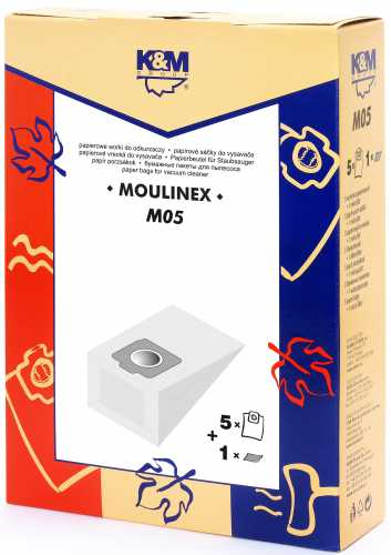 Sac aspirator Moulinex Compact, hartie, 5X saci + 1 filtru, KM