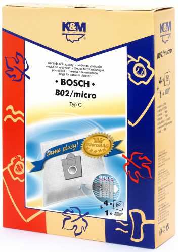 Sac aspirator pentru Bosch Siemens typ E,D,G, sintetic, 4 saci + 1 filtru, KM