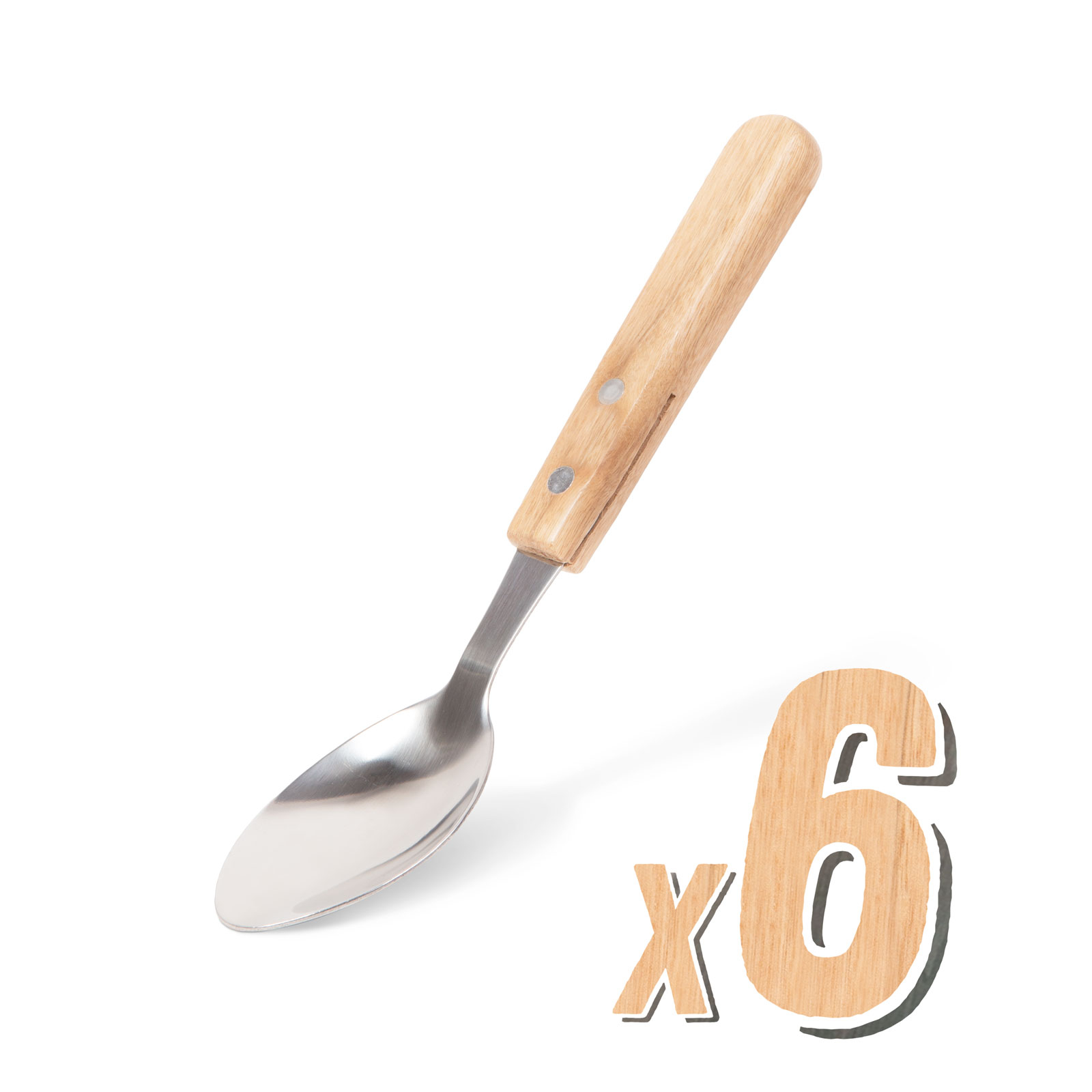 Set de linguri cu maner de lemn - 6 piese