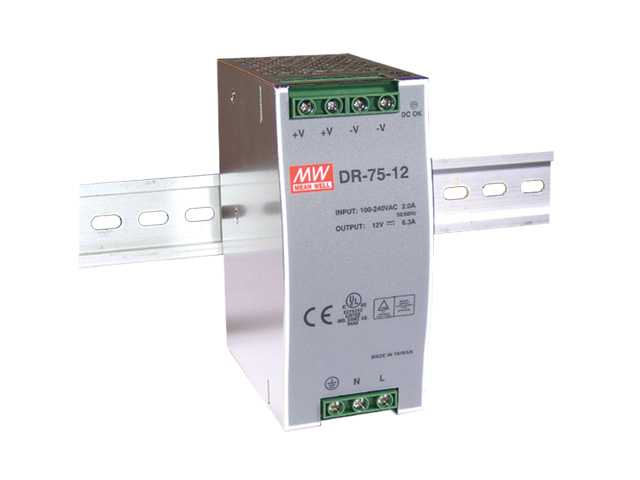 Sursa in comutatie AC-DC pe sina DIN 75W 12V 5A DR-75-12 MeanWell