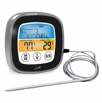 Termometru digital Life Well Done pentru carne si temporizator de bucatarie cu ecran tactil color
