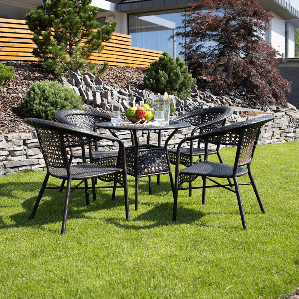 Set de gradina masa 4 scaune maro GETON [5]
