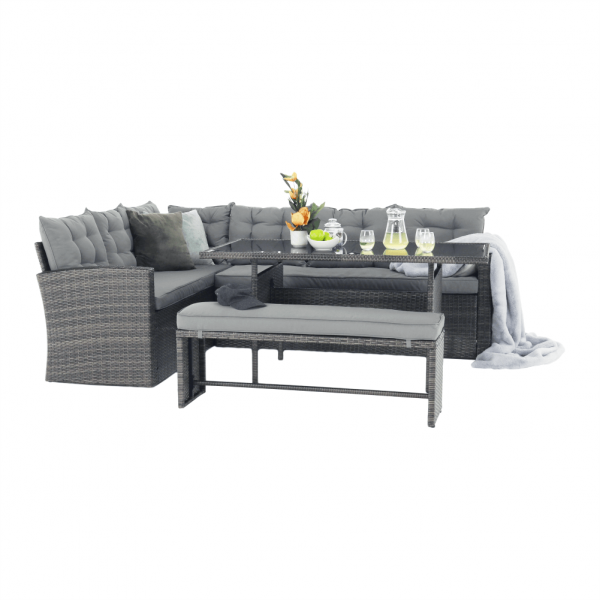Set de gradina din 3 piese tehno-rattan gri AUREK [8]