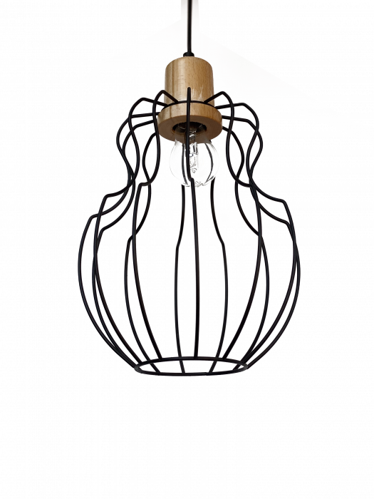 Lustra pe cablu Pendul metalic Negru PERA CL-27 [2]