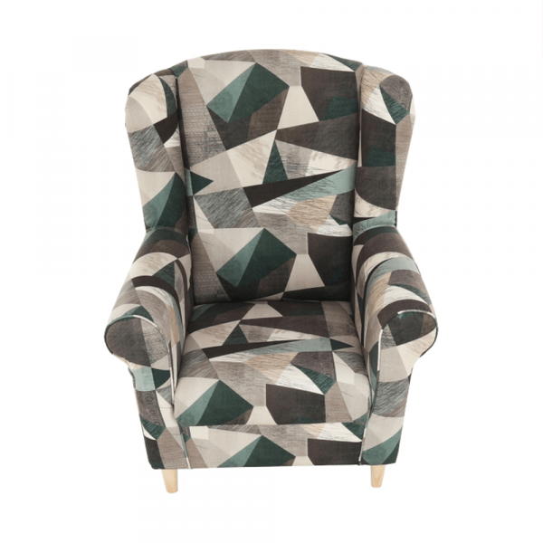 Fotoliu cu taburet tapiterie textil vintage patchwork ASTRID [6]