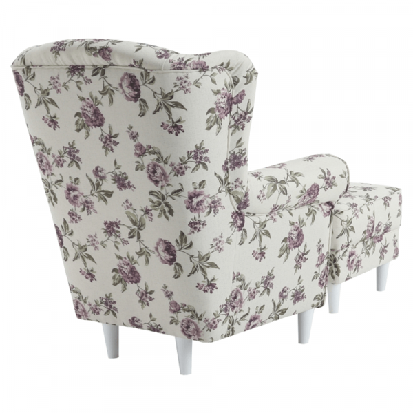 Fotoliu cu taburet tapiterie textil vintage patchwork ASTRID [5]