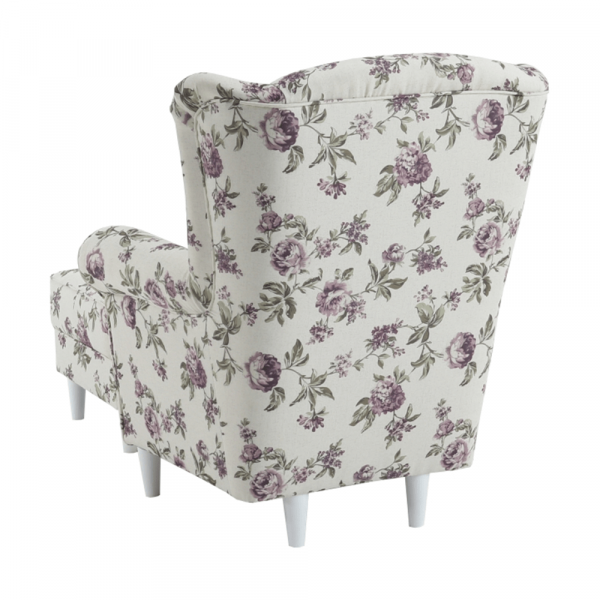 Fotoliu cu taburet tapiterie textil vintage patchwork ASTRID [4]