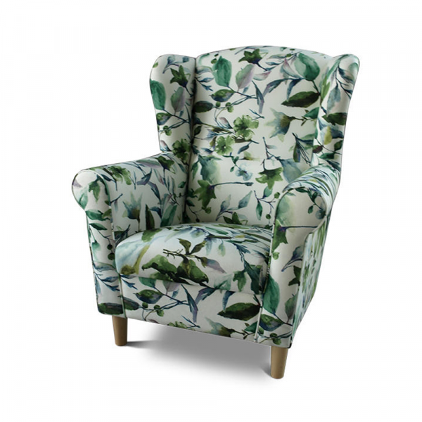Fotoliu cu taburet tapiterie textil vintage patchwork ASTRID [3]