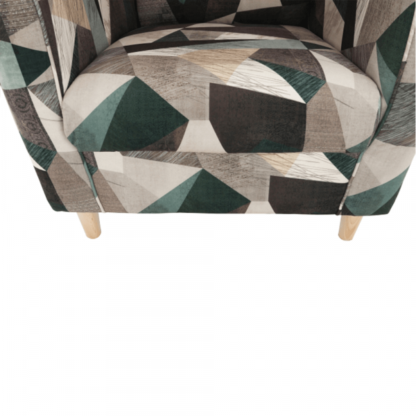 Fotoliu cu taburet tapiterie textil vintage patchwork ASTRID [10]