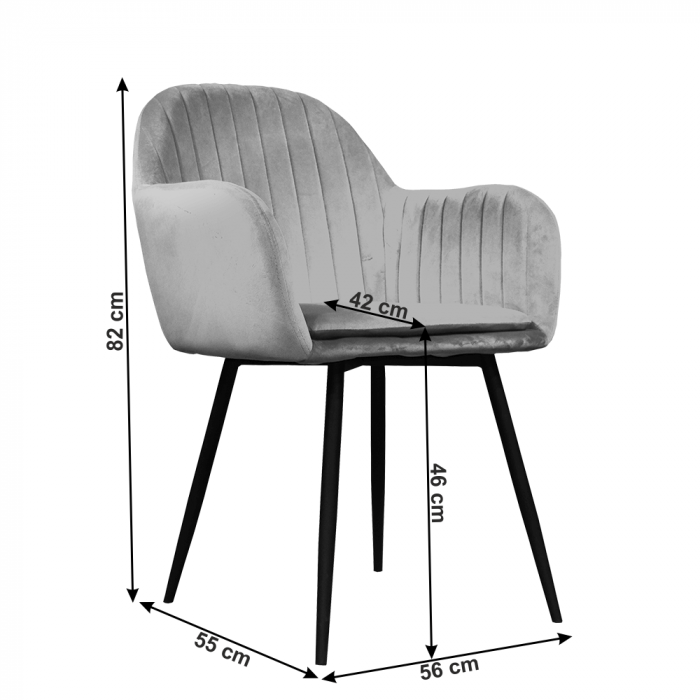 Fotoliu dining tapitat ZIRKON [2]