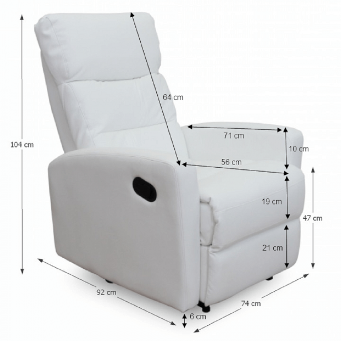 Fotoliu relaxare recliner imitatie piele SILAS [2]