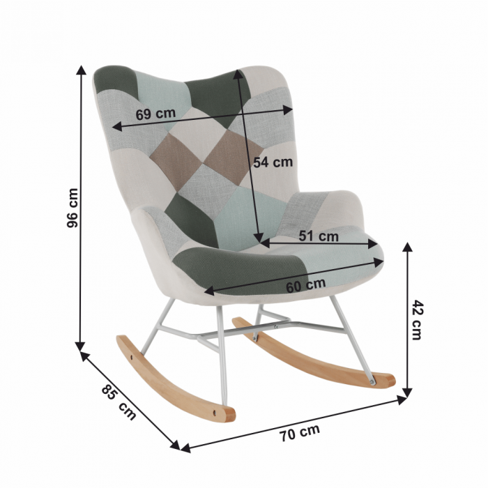 Fotoliu balansoar patchwork GERON [2]