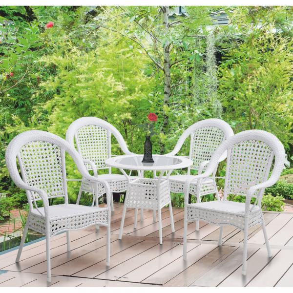 Set de gradina masa 4 scaune alb KOVEN [10]