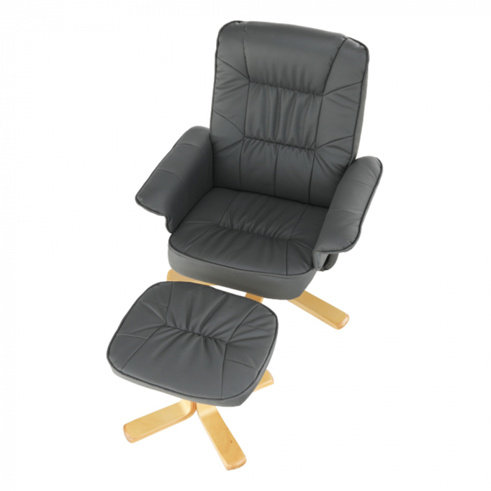 Fotoliu relaxant imitatie piele cu taburet LERATO [7]