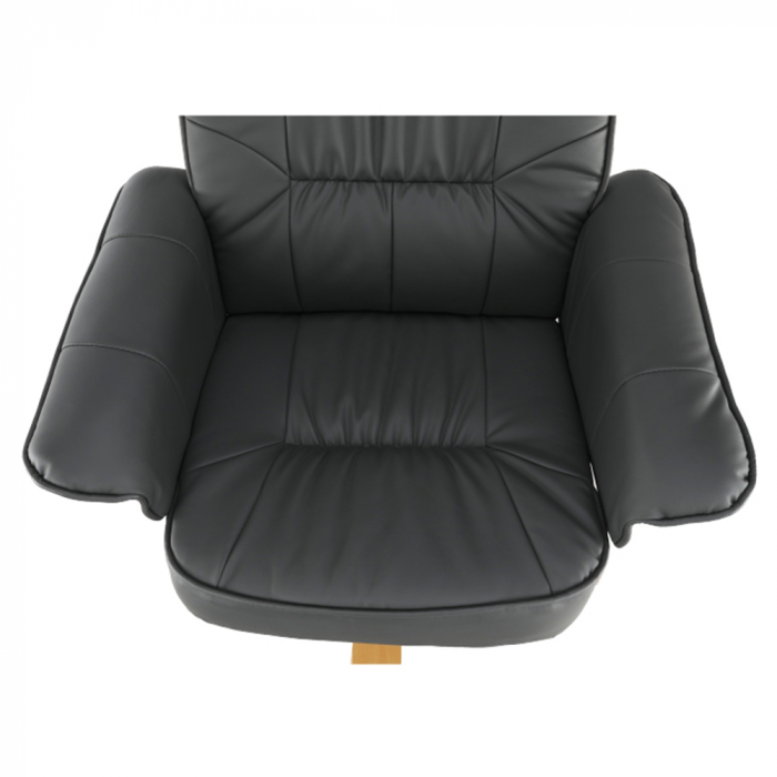 Fotoliu relaxant imitatie piele cu taburet LERATO [13]
