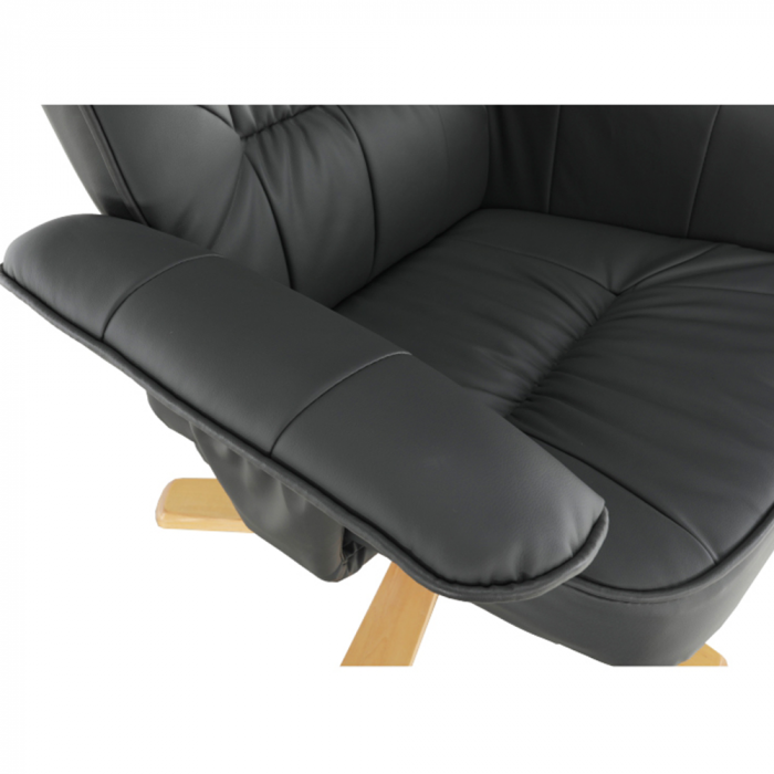 Fotoliu relaxant imitatie piele cu taburet LERATO [14]