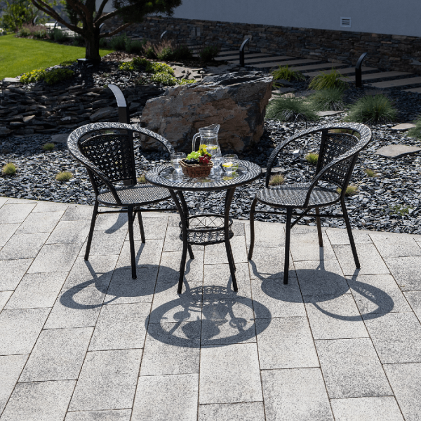 Set tehno-rattan de gradina masa 2 scaune maro LASAN [4]