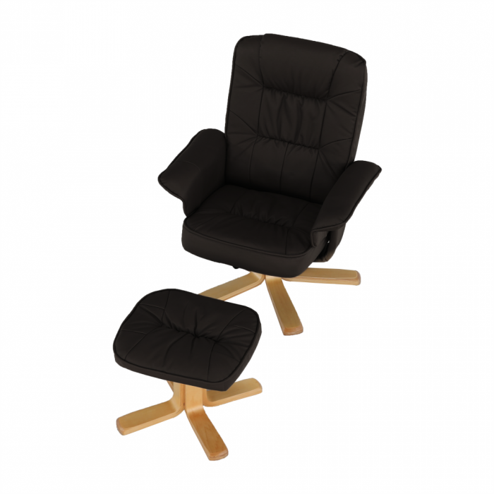 Fotoliu relaxant imitatie piele cu taburet LERATO [3]
