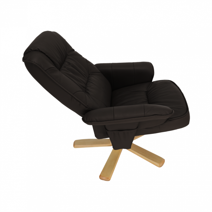Fotoliu relaxant imitatie piele cu taburet LERATO [13]