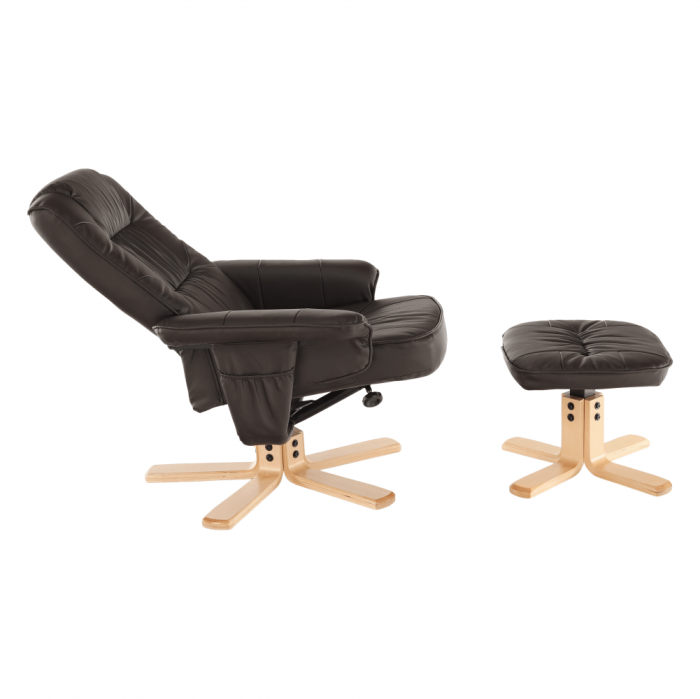 Fotoliu relaxant imitatie piele cu taburet LERATO [16]