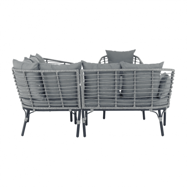 Set de gradina din 3 piese rattan gri MAUDAN [7]