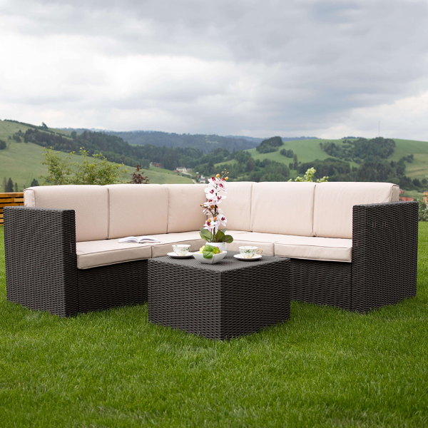 Set de gradina din rattan 2 piese maro/bej MERIZ [2]