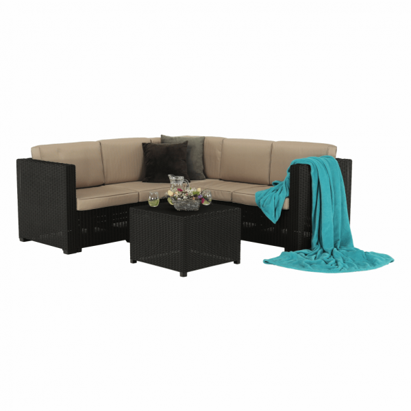 Set de gradina din rattan 2 piese maro/bej MERIZ [10]