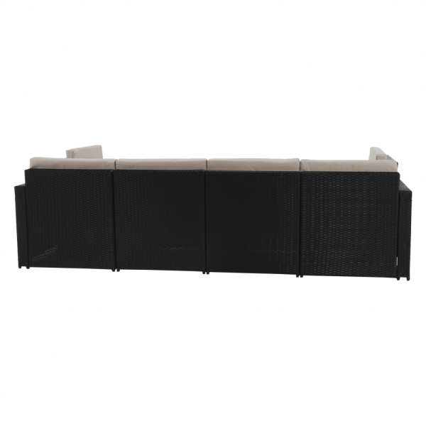 Set de gradina 7 piese tehno-rattan negru gri MODESTO [11]