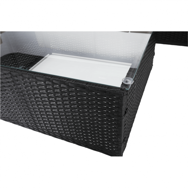 Set de gradina 7 piese tehno-rattan negru gri MODESTO [14]