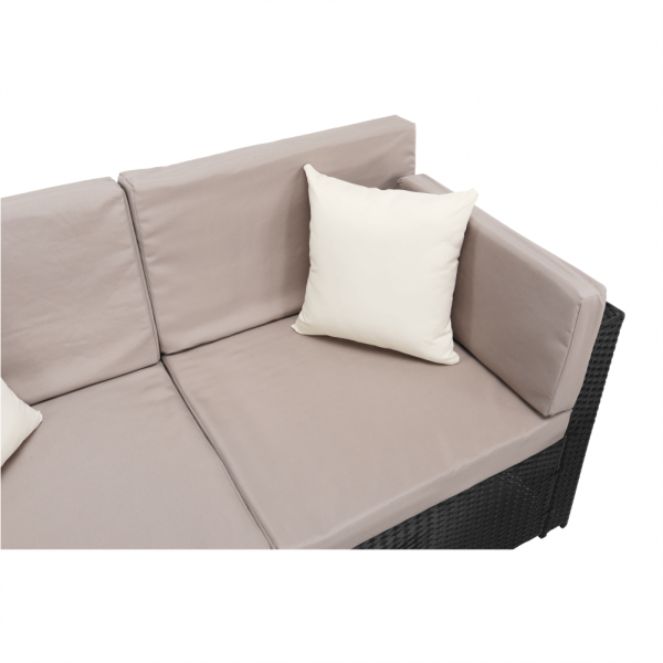 Set de gradina 7 piese tehno-rattan negru gri MODESTO [22]