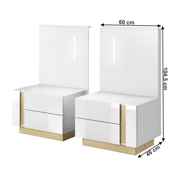 Set dormitor complet culoare alb/stejar CITY [4]