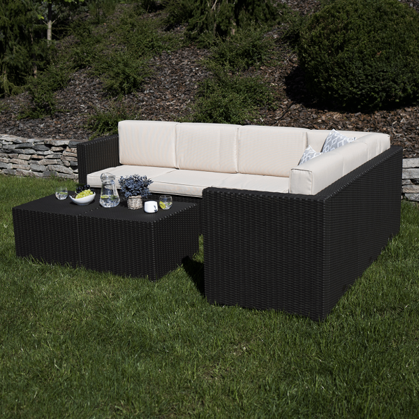 Set de gradina din rattan 3 piese maro/bej RODEN [8]