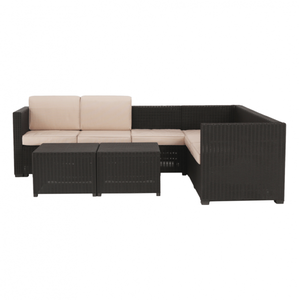 Set de gradina din rattan 3 piese maro/bej RODEN [23]