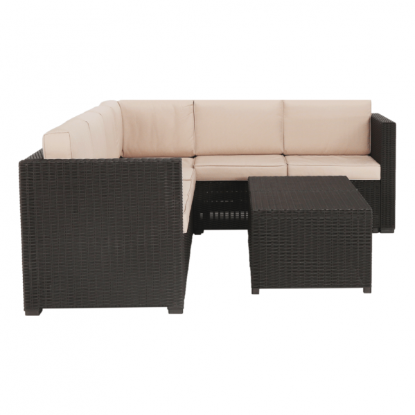 Set de gradina din rattan 3 piese maro/bej RODEN [27]