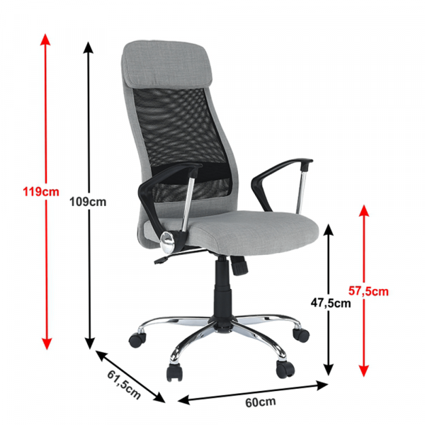 Scaun de birou rotativ tapitat FABRY [4]