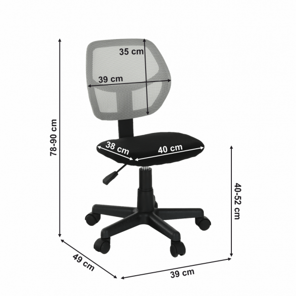 Scaun de birou rotativ tapitat MESH [4]