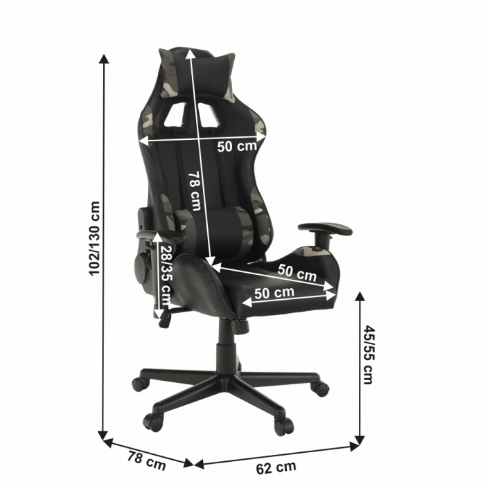 Scaun de gaming reglabil tapitat EMRE [13]