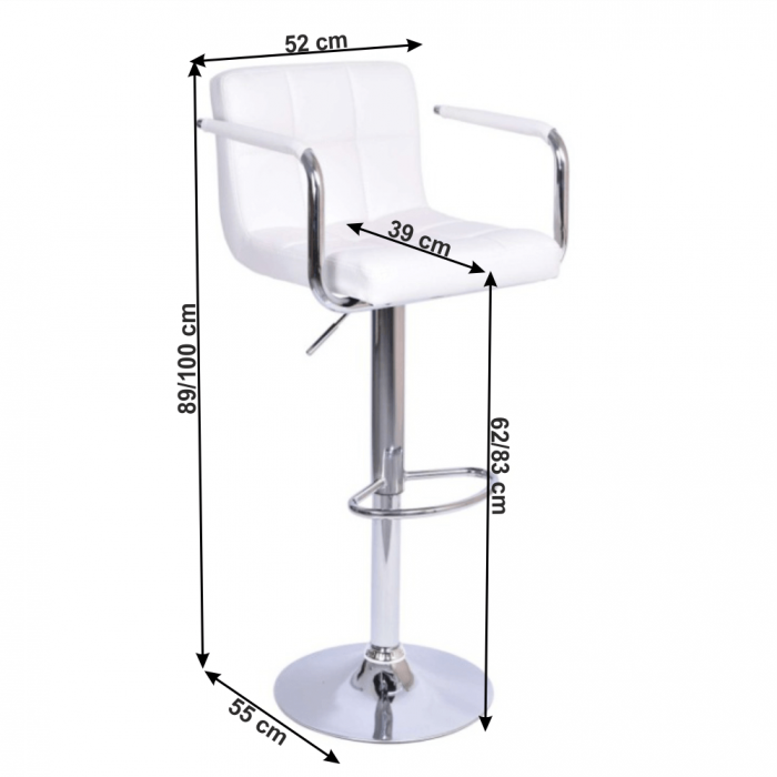 Scaun inalt de bar reglabil pe inaltime tapitat LEORA 2 NEW [3]