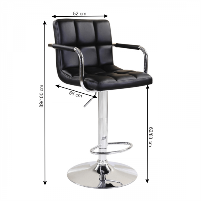 Scaun inalt de bar reglabil pe inaltime tapitat LEORA 2 NEW [4]