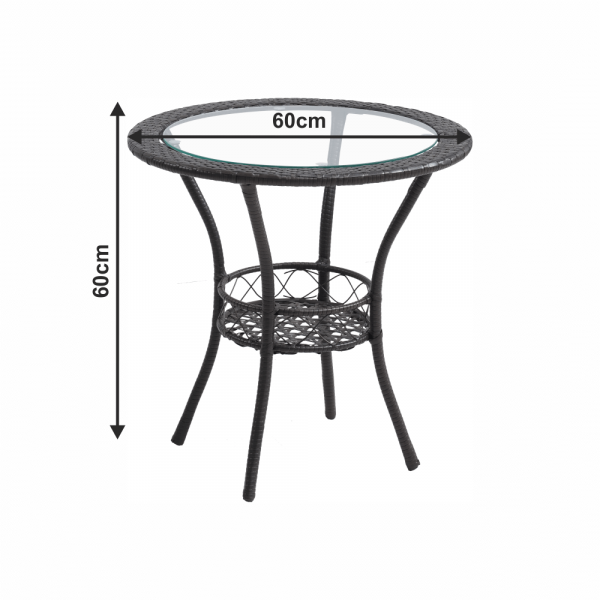 Set tehno-rattan de gradina masa 2 scaune maro LASAN [3]