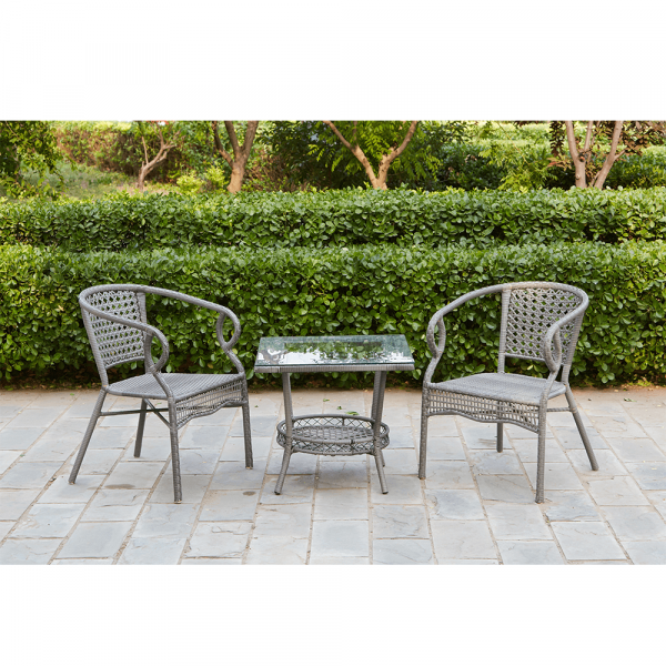 Set de de gradina masa 2 scaune gri TODOR [4]