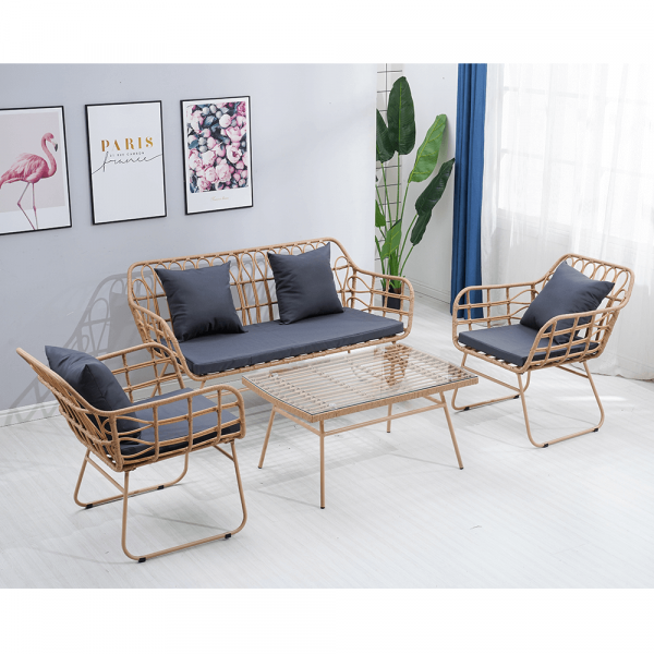 Set de grădină din 4 piese din tehno-rattan TAJRO [2]